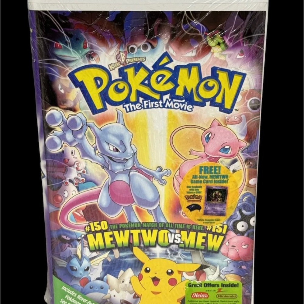 Pokémon The First Movie VHS Factory Sealed Collectors Item Game Card Inside